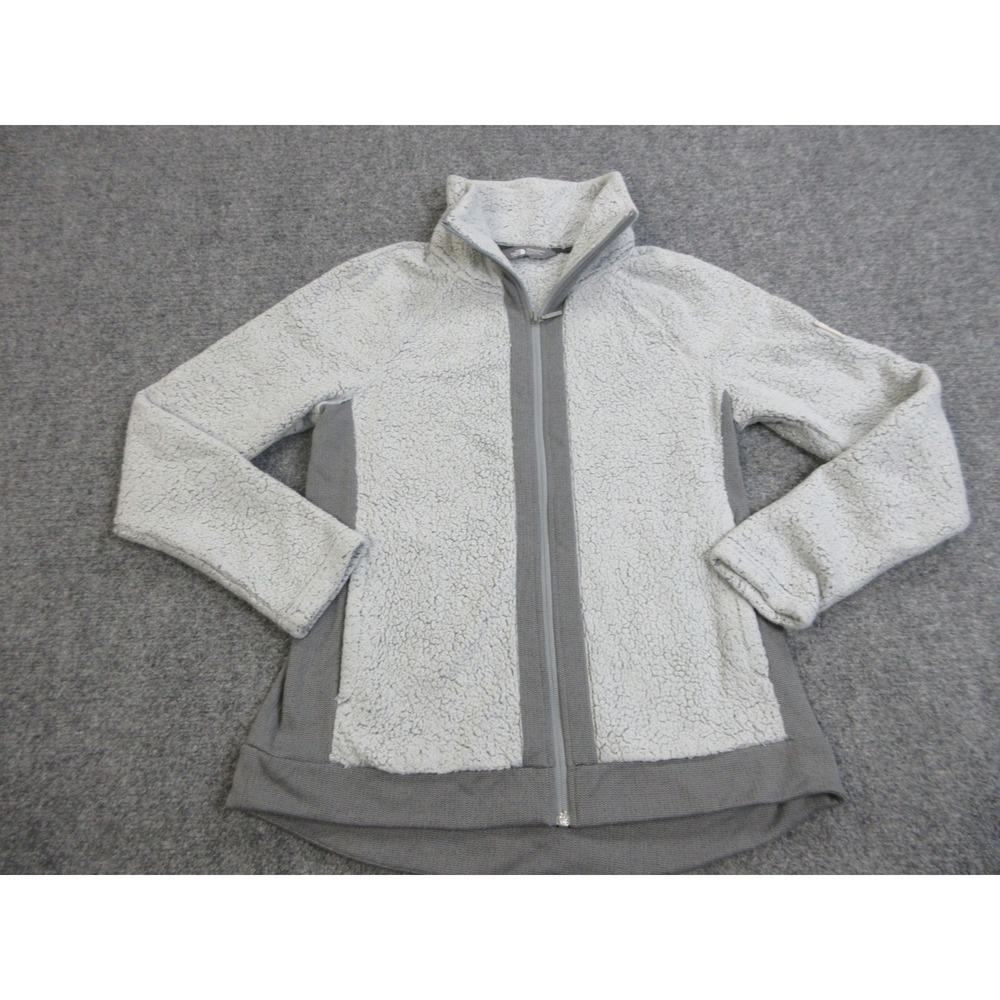The North Face Jacket Womens Medium Gray Sherpa Fleece Full Zip Stretch NF0A338M